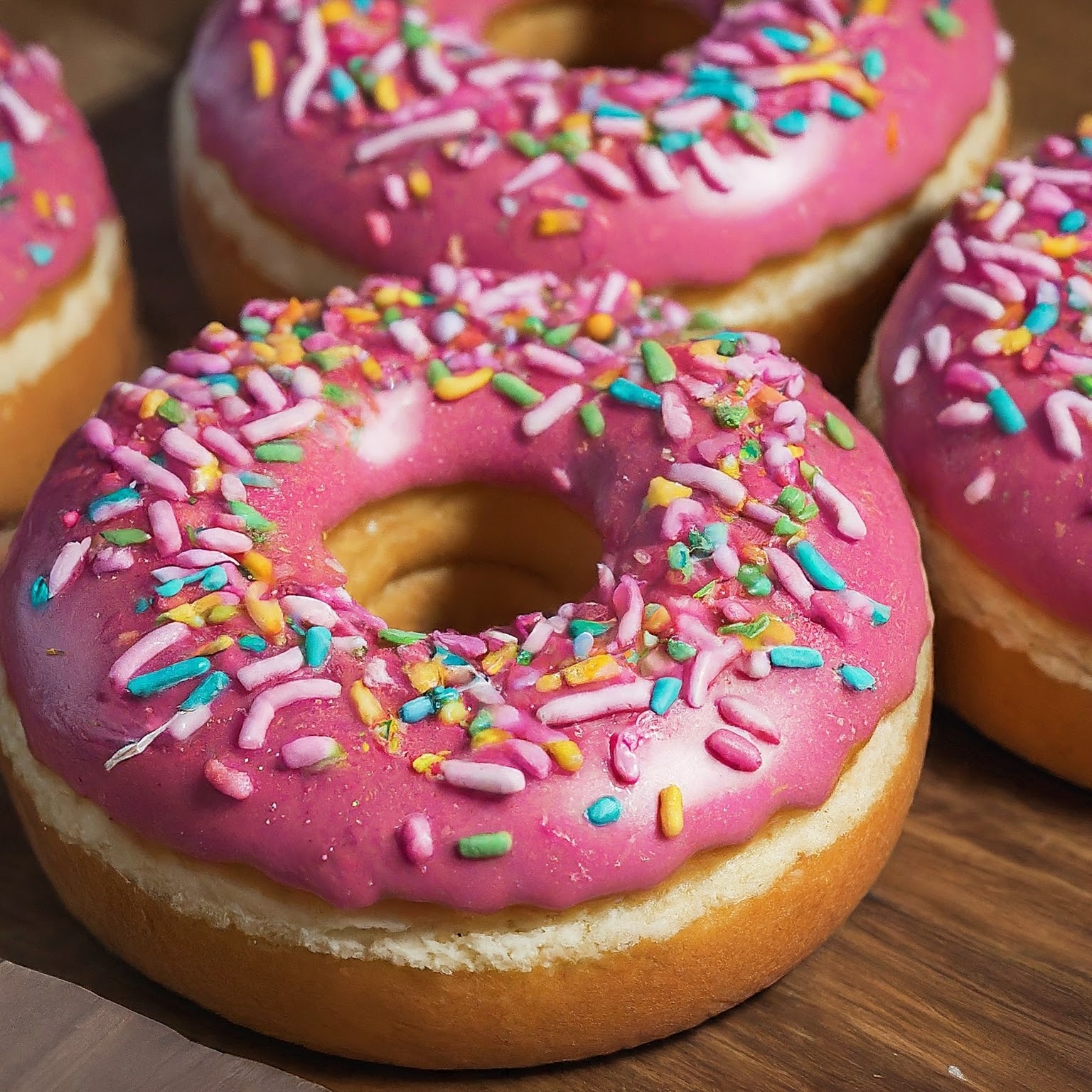 Donas glaseadas rosas